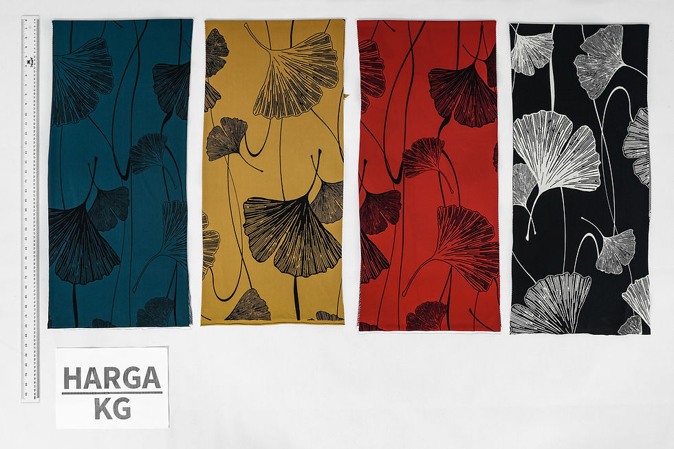 Thumbnail: LEAVES PRINTS LEMONSKIN POLYESTER KNIT - BOK2444