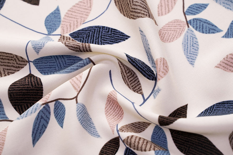 Thumbnail: RAYON CHALLIS MOTIF LEAVES - 178072