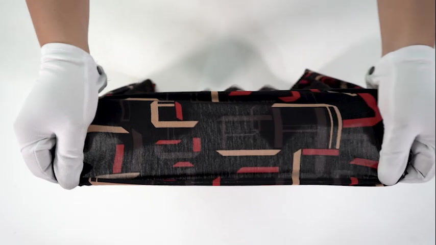 Thumbnail: ABSTRACT LAYERS AQUA POLYESTER KNIT-170530