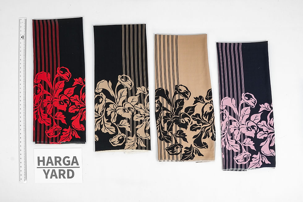 Thumbnail: FLORAL PRINT ALMOND POLYESTER WOVEN-AJG2499