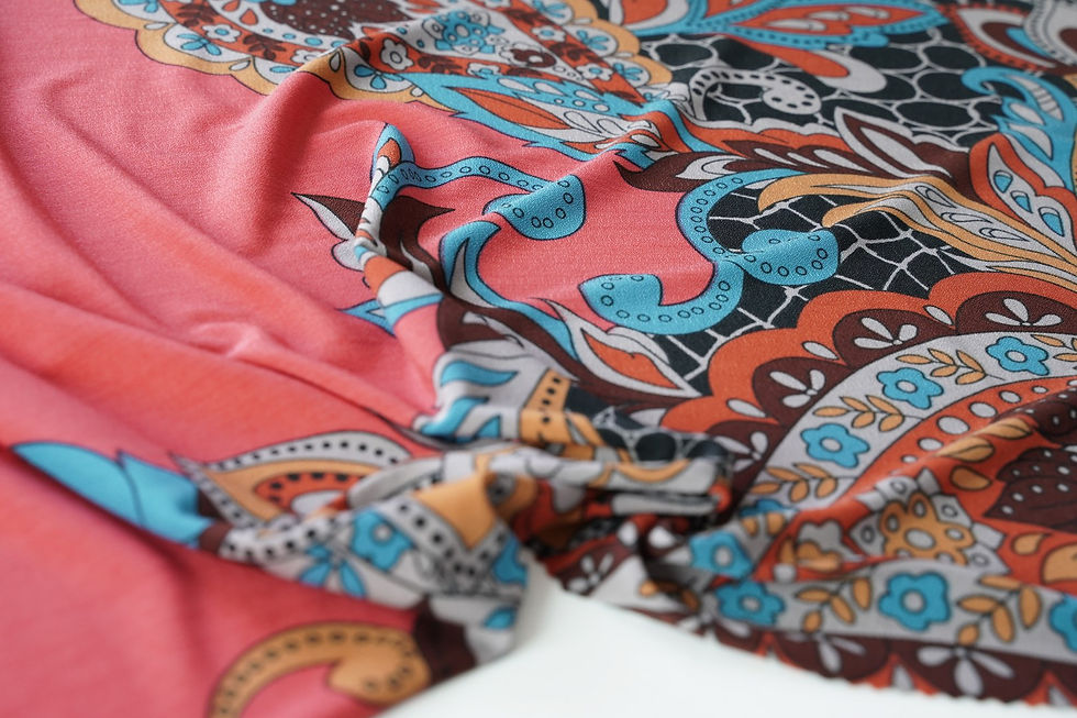 Thumbnail: FLORAL PAISLEY MIX PRINTS LEMONSKIN POLYESTER KNIT-KJN832