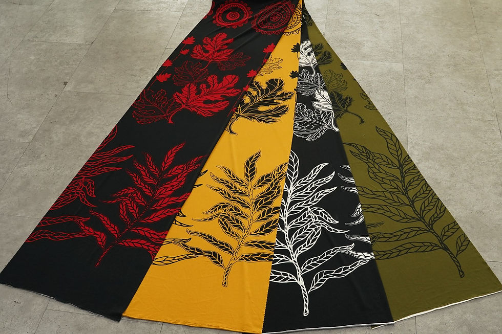 Thumbnail: MAXI LEAVES PRINTS LEMONSKIN POLYESTER KNIT-TSE1340