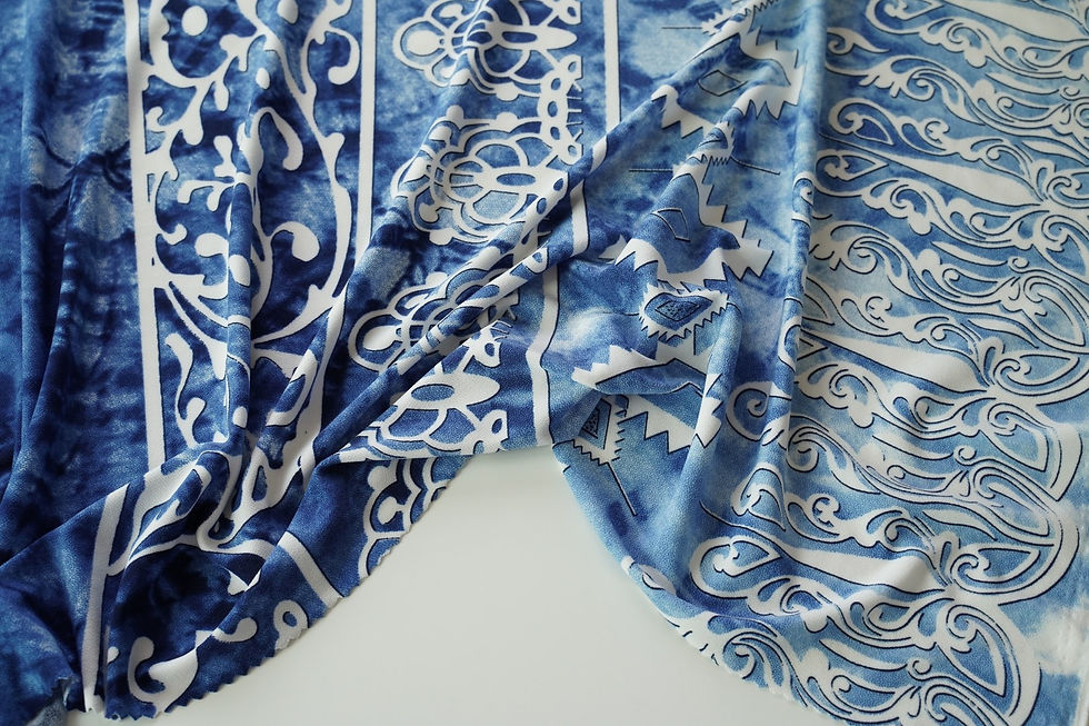 Thumbnail: ETHNIC INSPIRED TIE DYE PAISLEY PRINTS LEMONSKIN POLYESTER KNIT-TJE1299