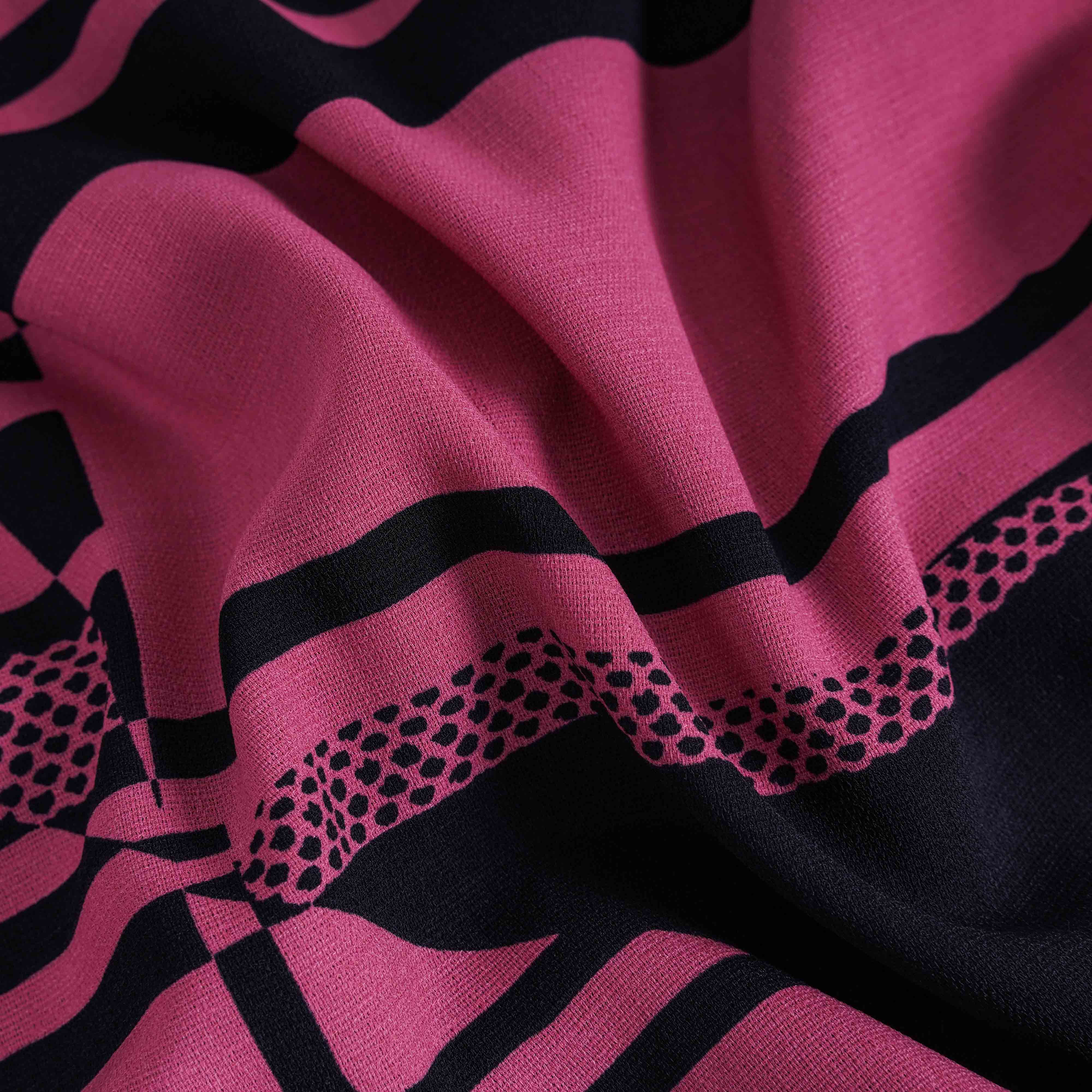 ABSTRACT LINES LINEN POLYESTER-TJA29