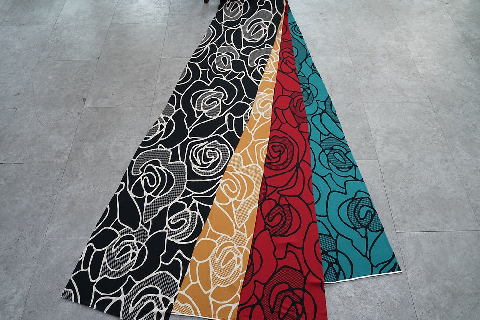 Thumbnail: MAXI FLORAL LINES PRINTS LEMONSKIN POLYESTER KNIT-TJA340