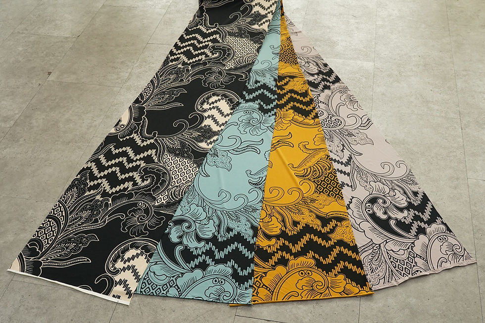 Thumbnail: MIX TRIBAL PATTERN PRINTS LEMONSKIN POLYESTER KNIT-KJA145