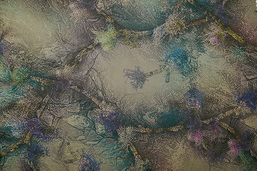 Thumbnail: SATIN CREPE FLORAL ABSTRAK PRINT-15807