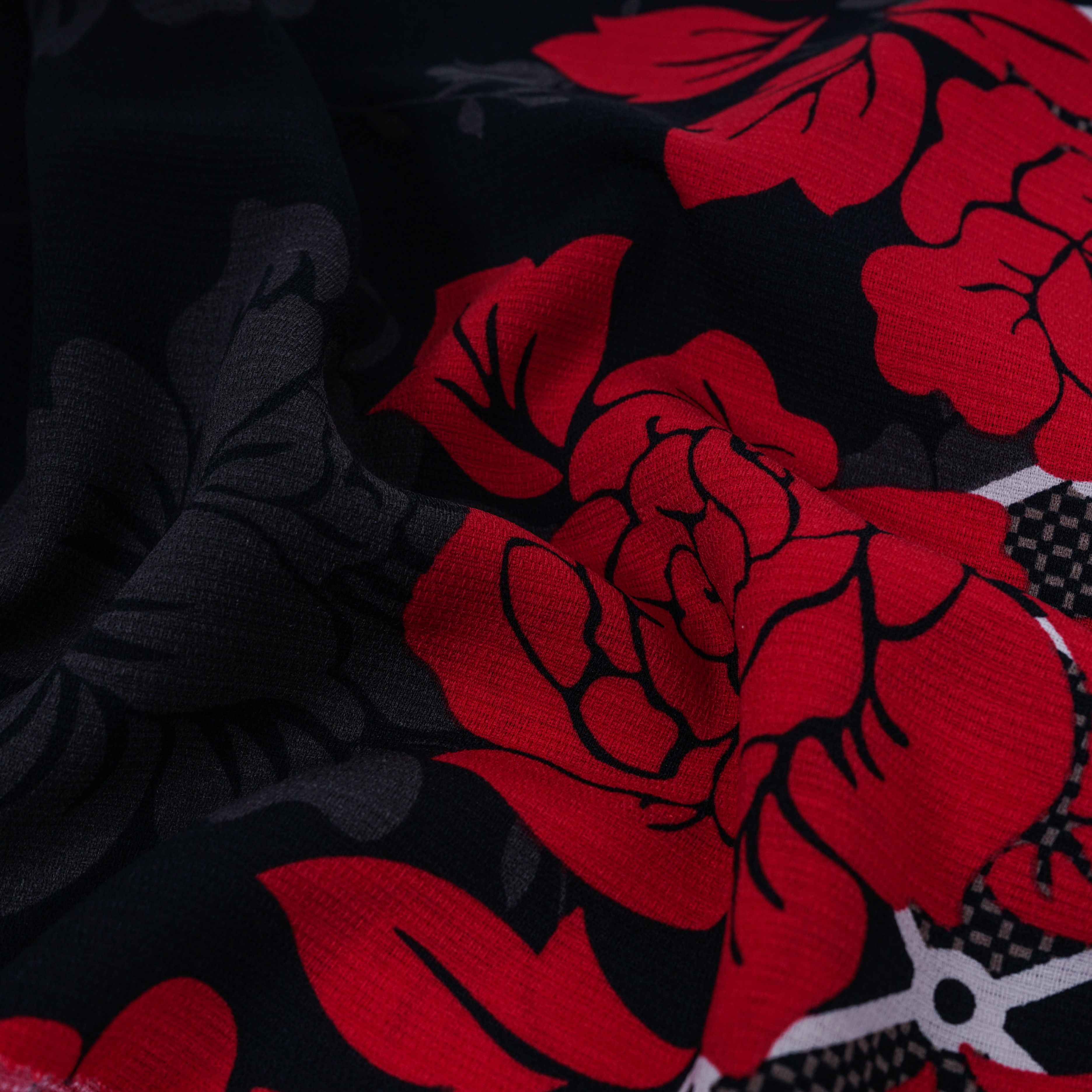 FLORAL AND GEOMETRIC LINEN POLYESTER WOVEN-AJM779