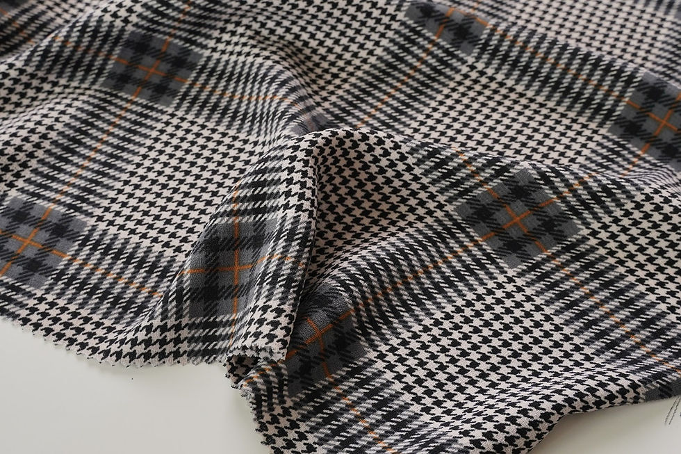 Thumbnail: GLEN HOUNDSTOOTH LINEN LOOK PLAIDS - APRICOT 2555