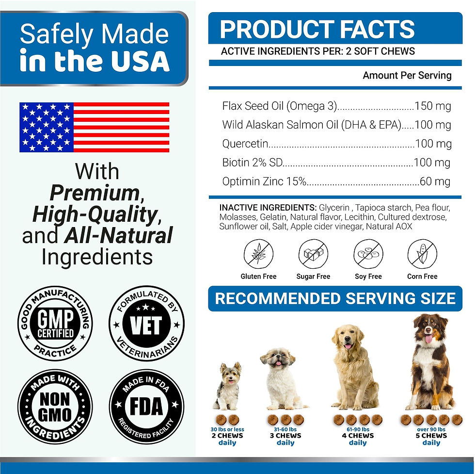 Thumbnail: Omega 3 Fish Oil for Dogs 170 Chews Skin and Coat Supplement 170 Chews