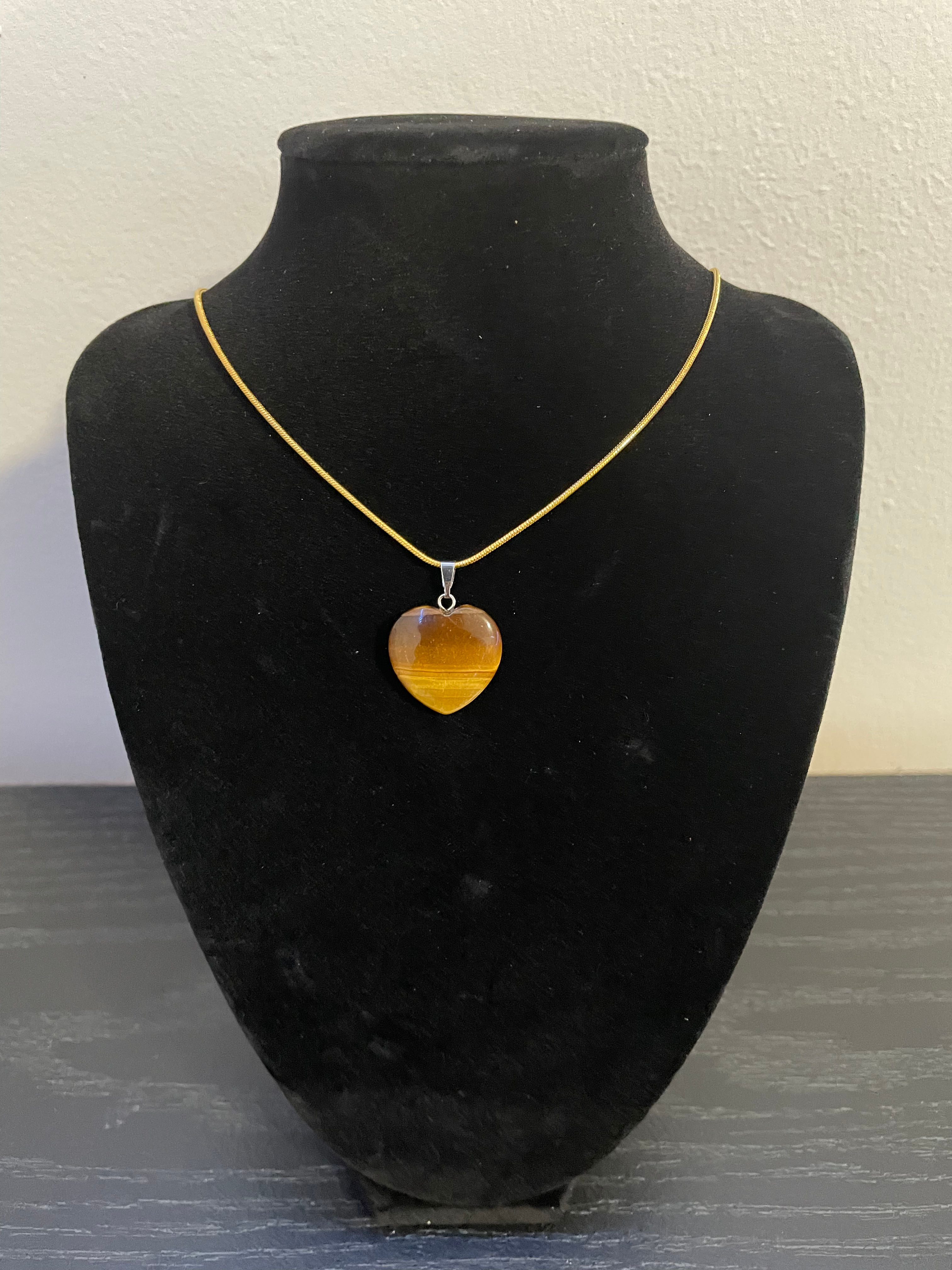 Heart Shaped Tigers Eye Necklace