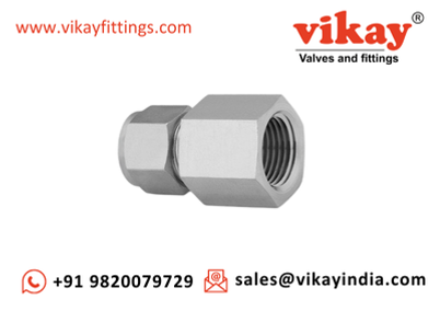 Conector fêmea - 22 mm x 1/2 polegada (diâmetro externo do tubo x rosca fêmea ISO paralela) - conexões de tubo SS 316