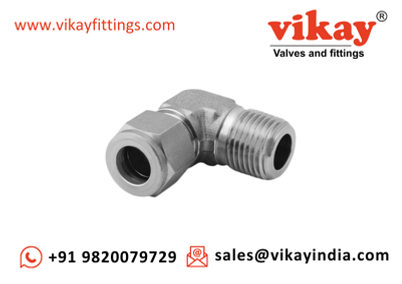 Cotovelo macho - 5/16 pol. x 1/8 pol. (diâmetro externo do tubo x diâmetro interno macho) - conexões de tubo SS 316