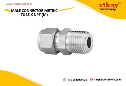 Connecteur mâle pour tube métrique x NPT (M) - SS 316