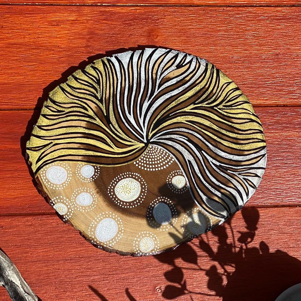 Thumbnail: Platter - Epoxy Raw Round - Boho Bubble