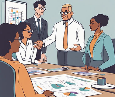 A man with glasses presenting a gantt ch