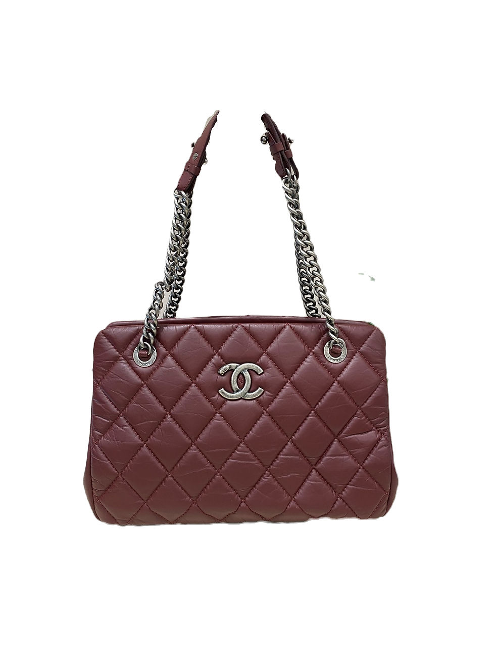 Chanel Burgundy Leather Chain Shoulder Bag