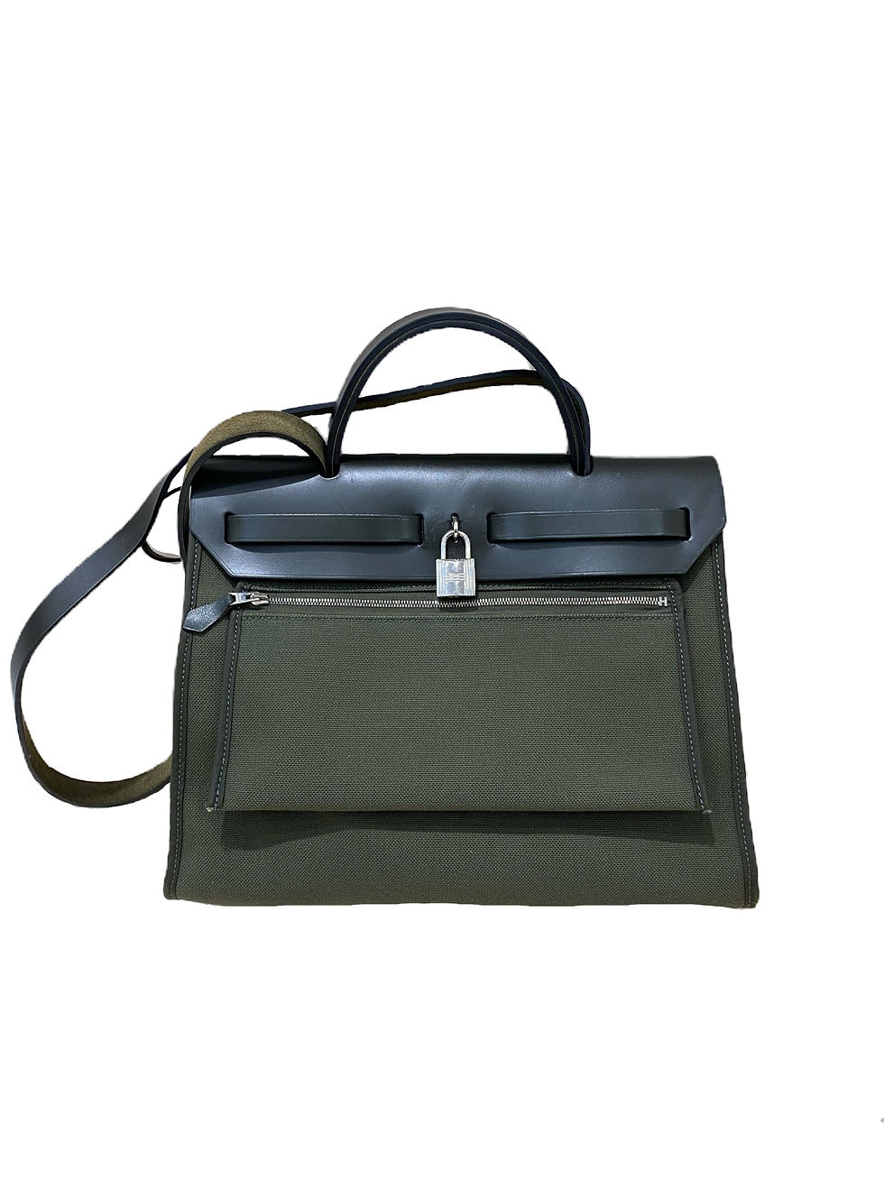 Hermes Herbag Zip31 Canvas and Leather Shoulder Bag