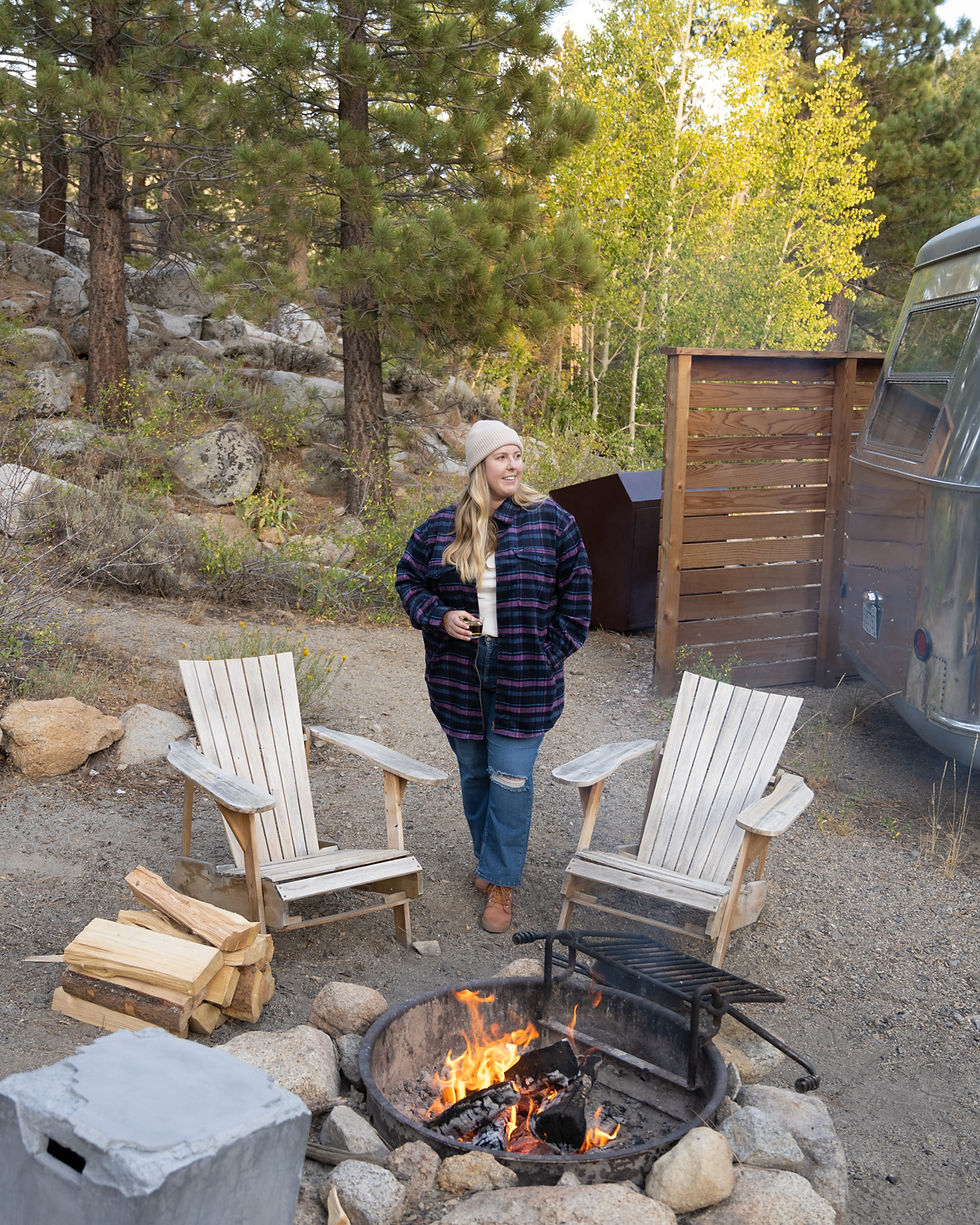 We rented out the airstream at Wylder Resort, which comes with a cozy fire pit!