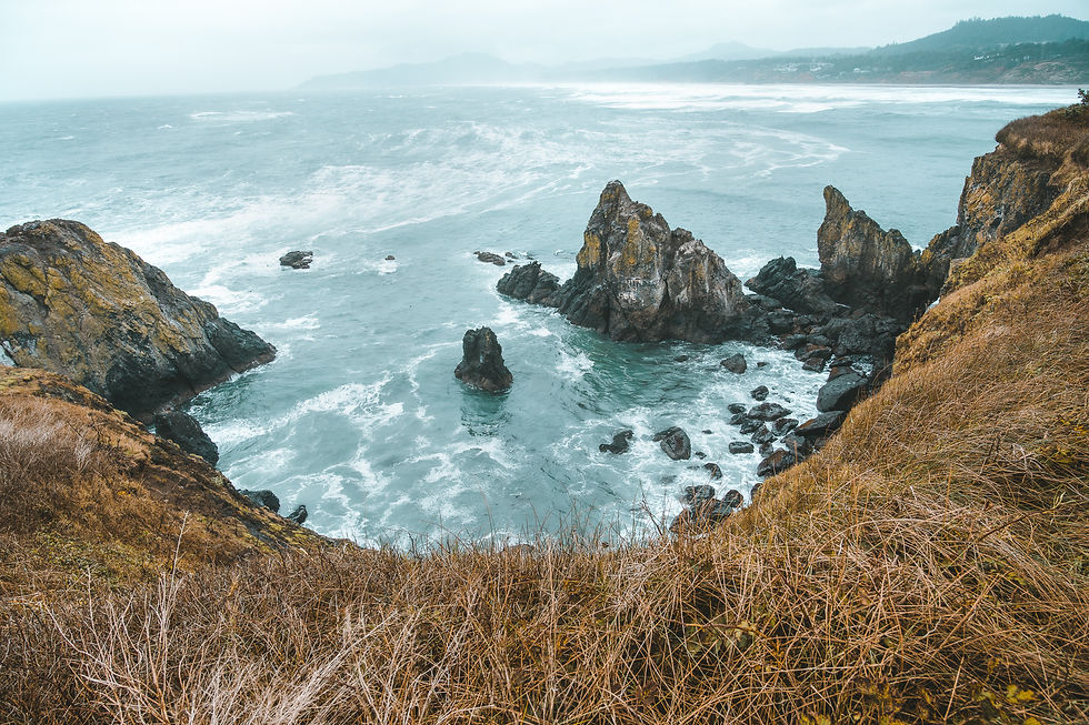 Views of Oregon Coast from Yaquina Head Lighthouse
