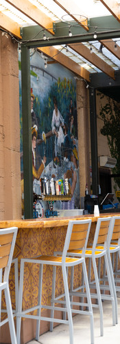 Bar seating with beer taps