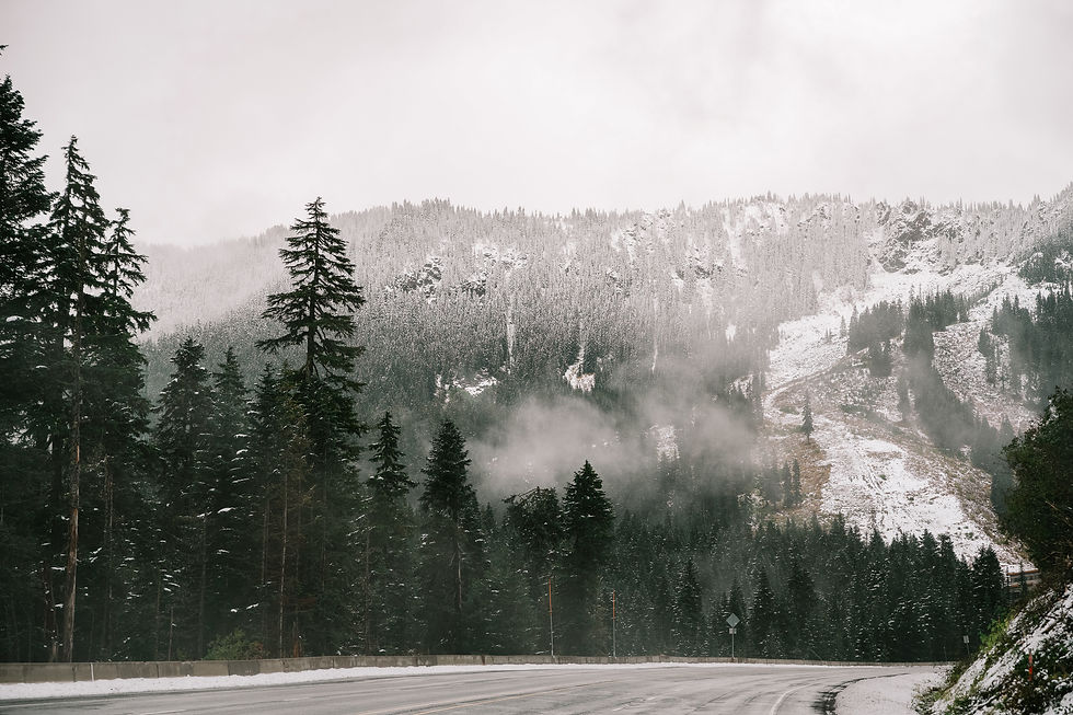 Snow in October on the drive to Leavenworth