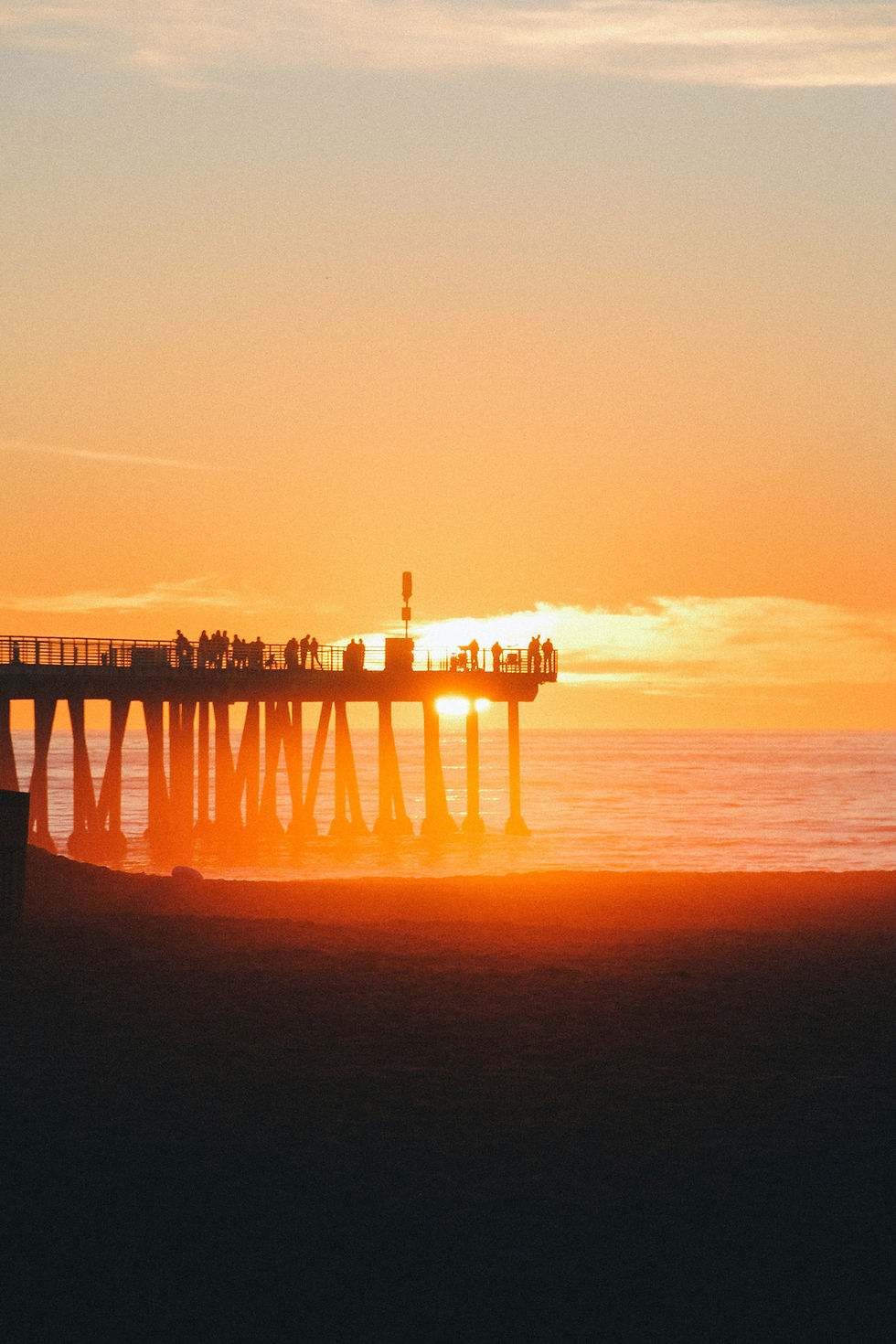 Hermosa Beach Pier in California at Sunset