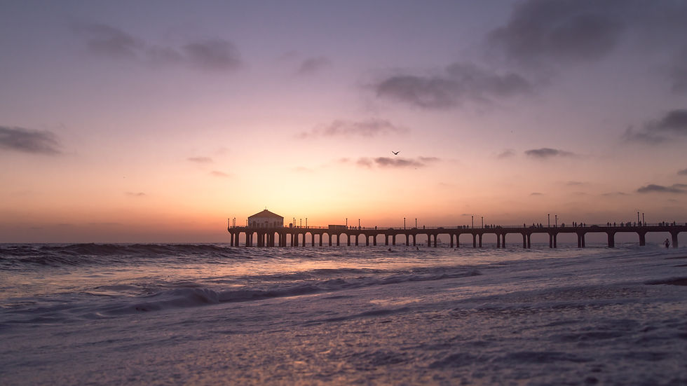 Manhattan Beach Pier in California at Sunset