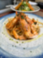 Prawn linguine at Sea Salt restaurant, Kefalonia