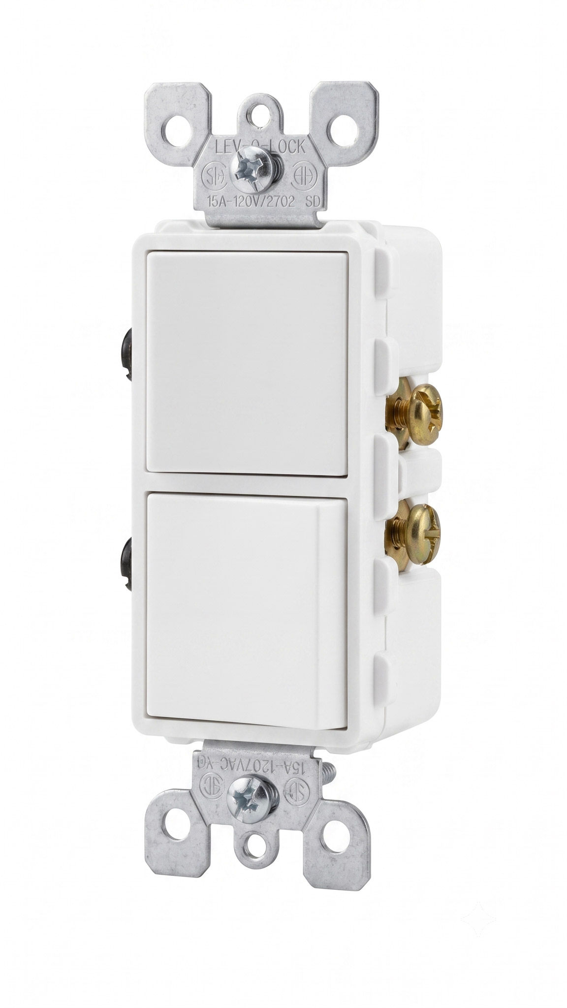 Interruptor combinado doble de 3 vías Decora Leviton 5643-W blanco