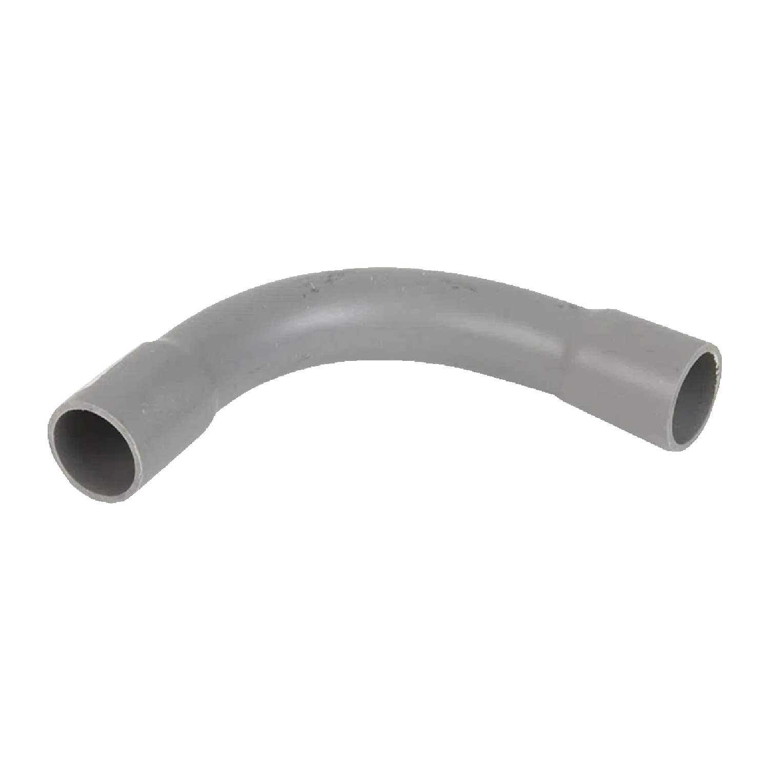Codo de PVC con campana gris para canalización