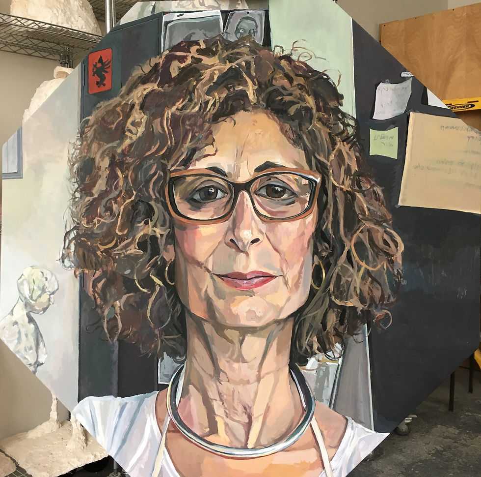 Orly Shiv, Flashe on panel, 48 x 48 inches, 2018