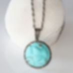 Turquoise Diamond Pendant Chain Necklace Sterling