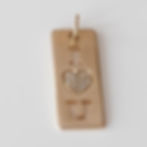 I LOVE U 14K Gold Diamond Heart Charm Pendant