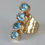 Thumbnail: Blue Topaz Gold Gemstone Ring Long Statement
