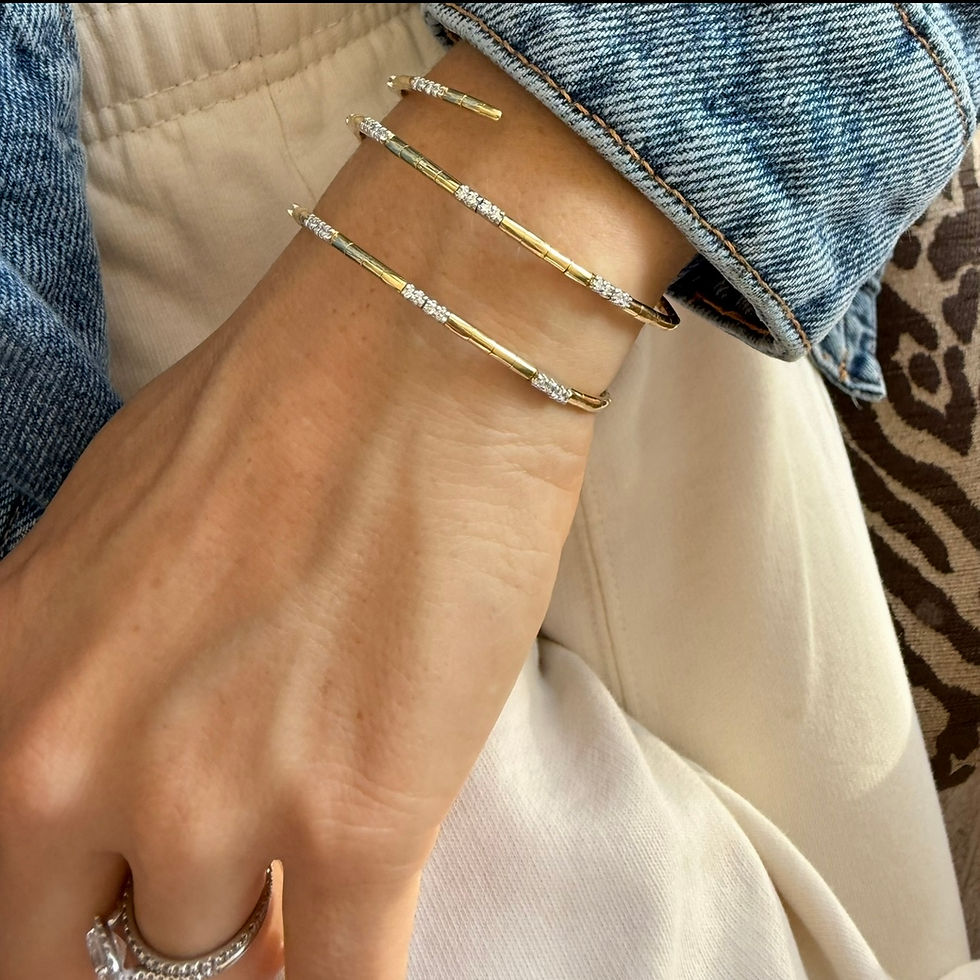 Thumbnail: 18K Gold Diamond Spiral Wrap Bracelet