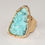 Thumbnail: Natural Blue Druzy Gold Statement Cocktail Ring Adjustable
