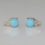 Krysia Renau Turquoise Diamond Tiny Stud Earrings