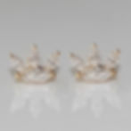 Krysia Renau 14K Diamond Crown Top Diamond Stud Earrings