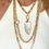 Thumbnail: Mother of Pearl Leaf Gold Necklace