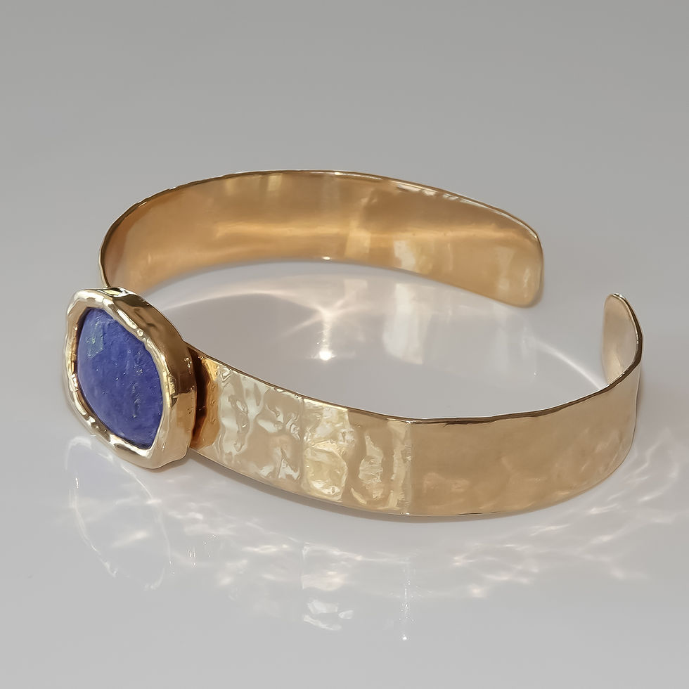 Thumbnail: Blue Lapis Gold Bracelet Bangle