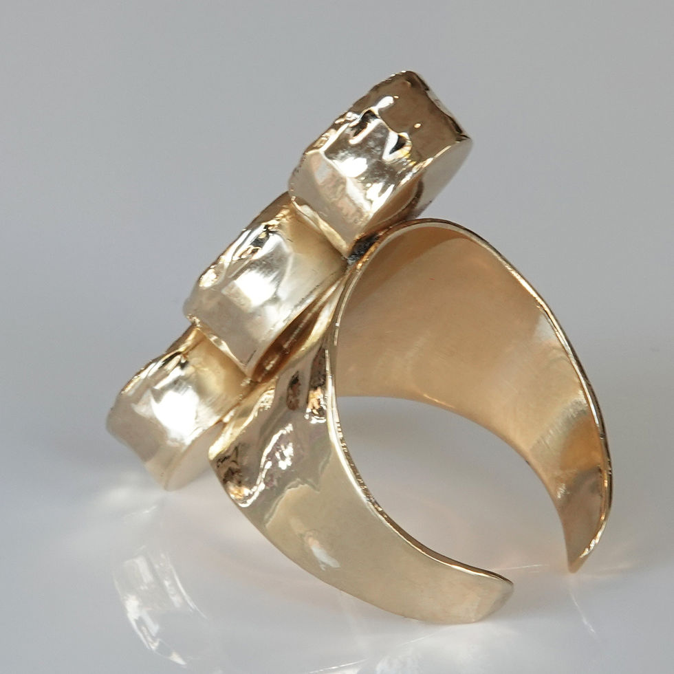 Thumbnail: Krysia Renau Red Ruby Amethyst Gemstone Gold Ring Statement