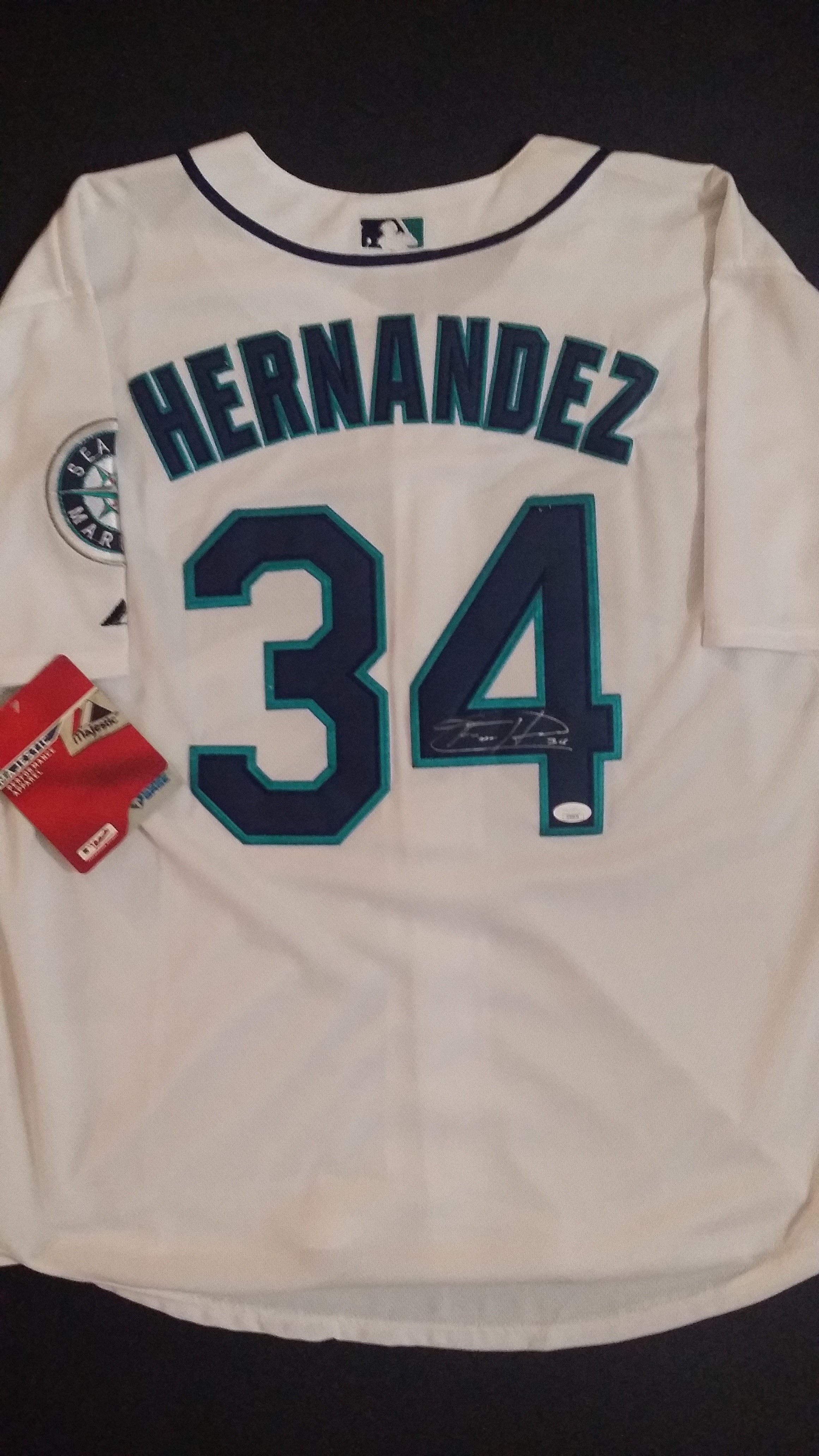 Felix Hernandez Autographed Seattle Mariners Majestic Cool Base Jersey (JSA COA)