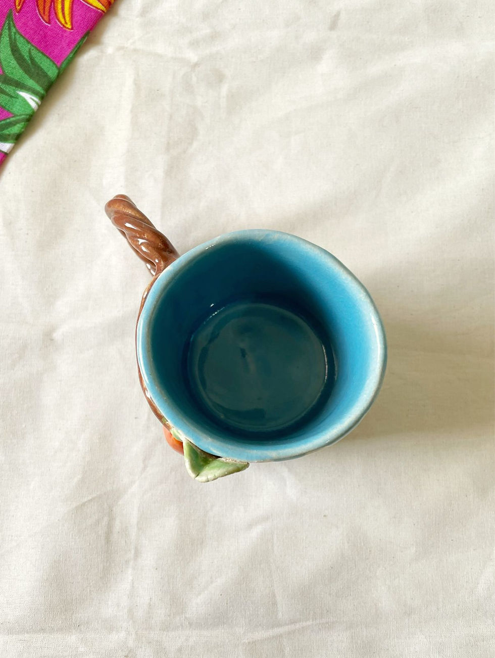 Miniatura: caneca artesanal caju azul