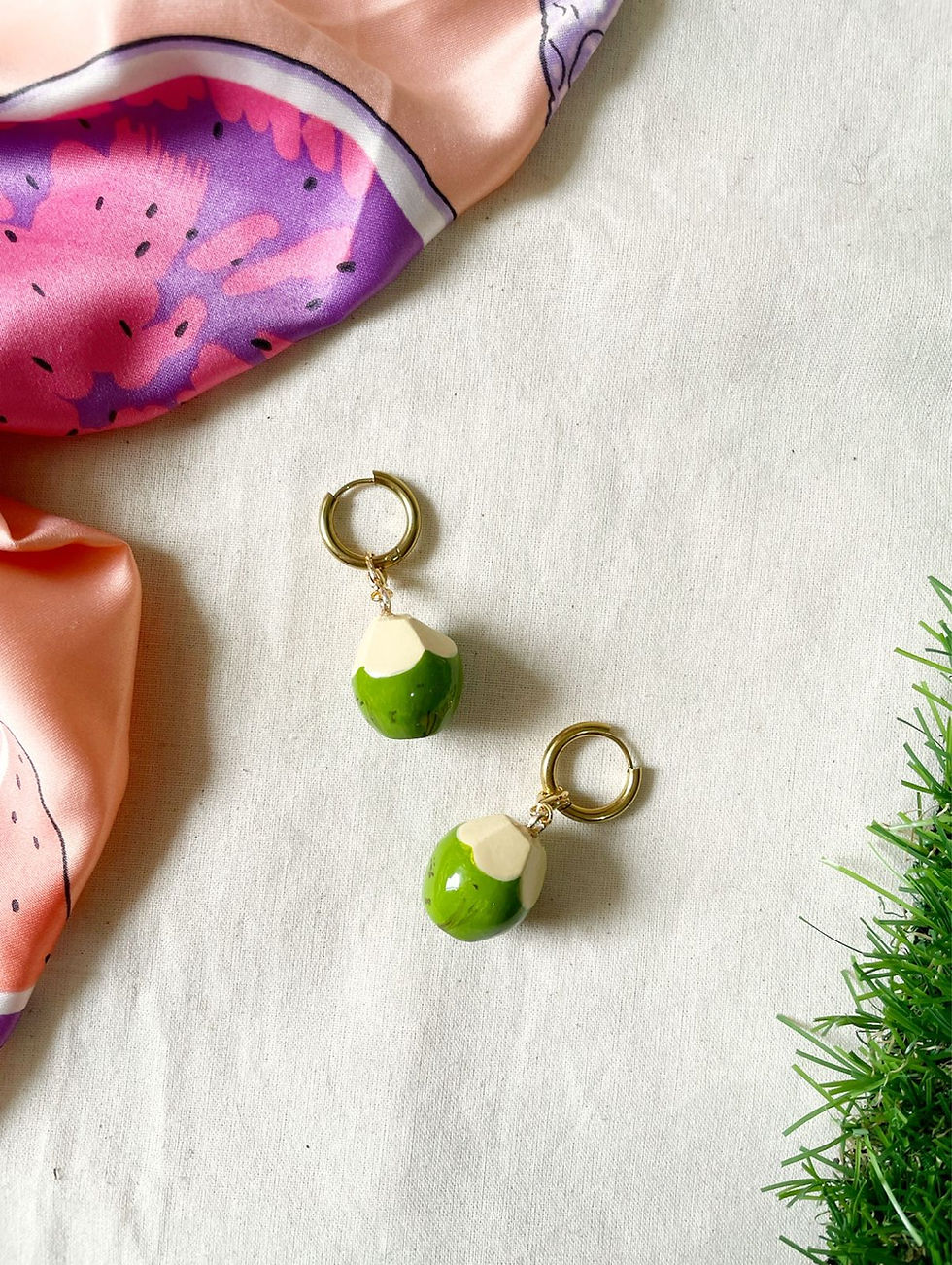 Miniatura: brinco coco verde