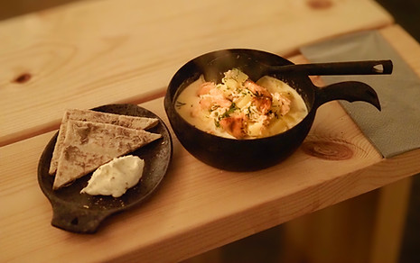 All About Salmon / Open fire salmon restaurant at Santa Claus Village in Rovaniemi