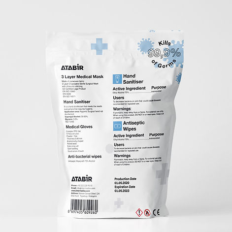 protection kit label design back