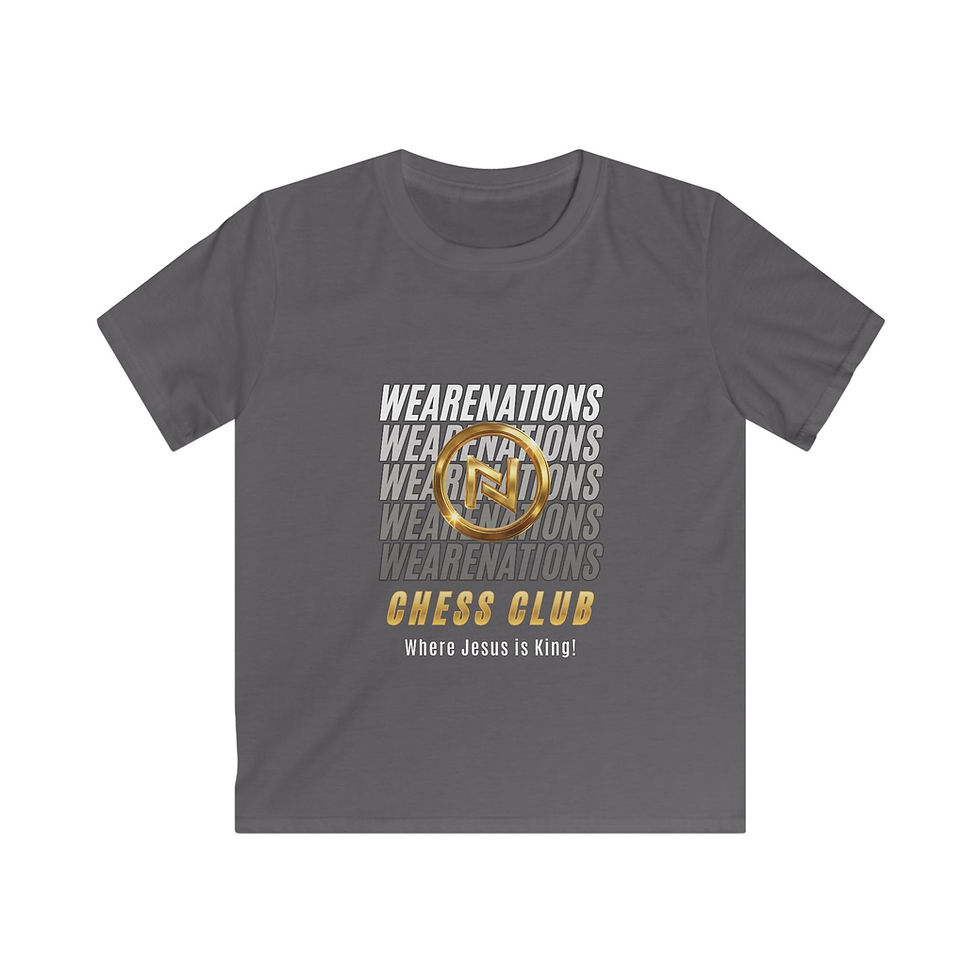 Thumbnail: Kids Chess Club T‑Shirt — Nations Chess Club "Where Jesus is King"