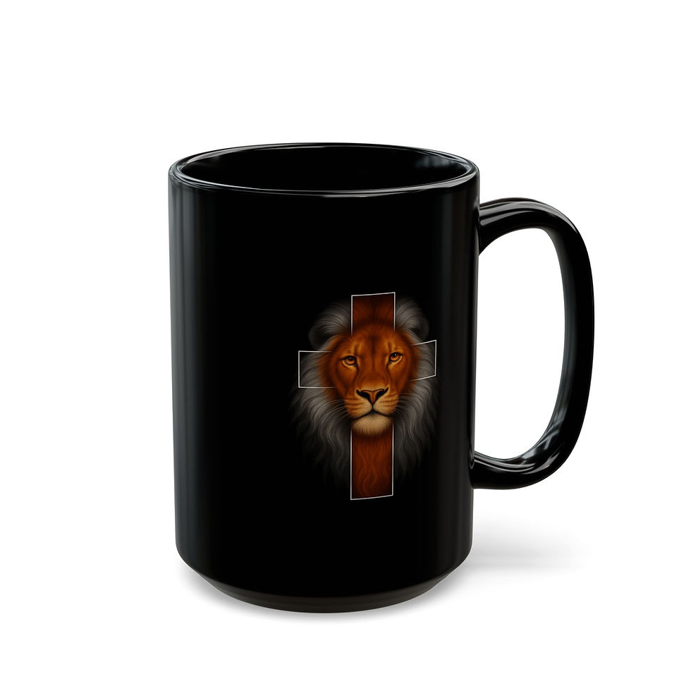 Thumbnail: Lion and Cross Black Mug (11oz, 15oz)