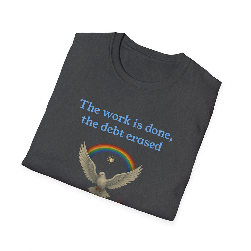 Thumbnail: Inspirational Dove Graphic T-Shirt - 'The work is done, the debt erased'